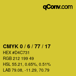 Código de color: CMYK 0 / 6 / 77 / 17 | qconv.com