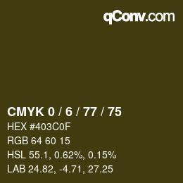 颜色代码: CMYK 0 / 6 / 77 / 75 | qconv.com