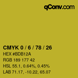 カラーコード: CMYK 0 / 6 / 78 / 26 | qconv.com