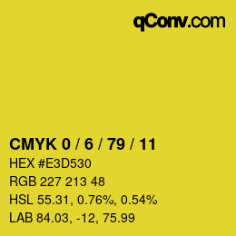 カラーコード: CMYK 0 / 6 / 79 / 11 | qconv.com