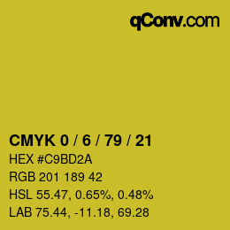 カラーコード: CMYK 0 / 6 / 79 / 21 | qconv.com