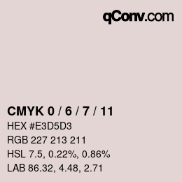 颜色代码: CMYK 0 / 6 / 7 / 11 | qconv.com