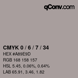 颜色代码: CMYK 0 / 6 / 7 / 34 | qconv.com