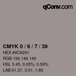 カラーコード: CMYK 0 / 6 / 7 / 39 | qconv.com