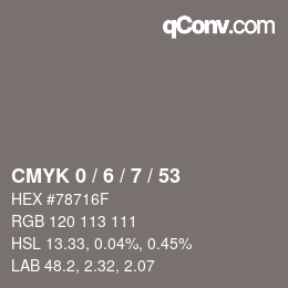 Color code: CMYK 0 / 6 / 7 / 53 | qconv.com