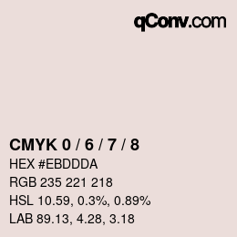 カラーコード: CMYK 0 / 6 / 7 / 8 | qconv.com