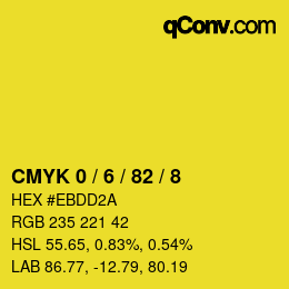 カラーコード: CMYK 0 / 6 / 82 / 8 | qconv.com