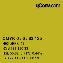 Color code: CMYK 0 / 6 / 83 / 25 | qconv.com