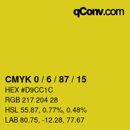 Color code: CMYK 0 / 6 / 87 / 15 | qconv.com