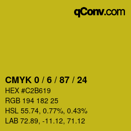 颜色代码: CMYK 0 / 6 / 87 / 24 | qconv.com