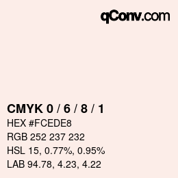 Código de color: CMYK 0 / 6 / 8 / 1 | qconv.com