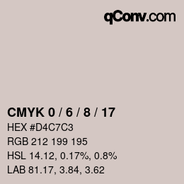 カラーコード: CMYK 0 / 6 / 8 / 17 | qconv.com