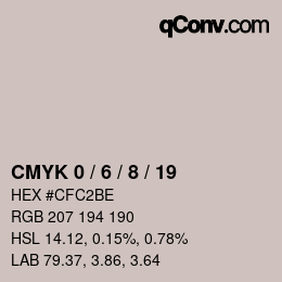 颜色代码: CMYK 0 / 6 / 8 / 19 | qconv.com