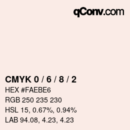 カラーコード: CMYK 0 / 6 / 8 / 2 | qconv.com