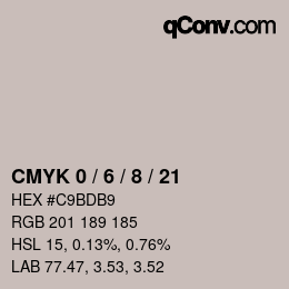 颜色代码: CMYK 0 / 6 / 8 / 21 | qconv.com