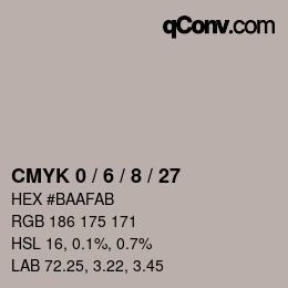 カラーコード: CMYK 0 / 6 / 8 / 27 | qconv.com