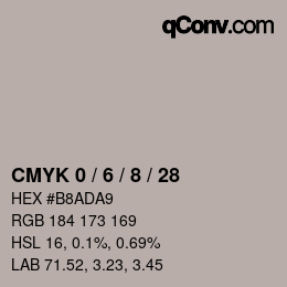 カラーコード: CMYK 0 / 6 / 8 / 28 | qconv.com