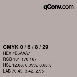 カラーコード: CMYK 0 / 6 / 8 / 29 | qconv.com