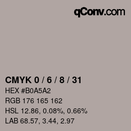 カラーコード: CMYK 0 / 6 / 8 / 31 | qconv.com