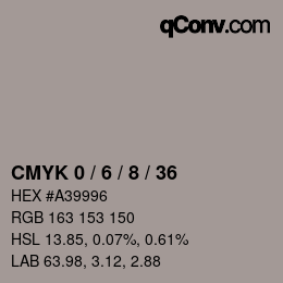 カラーコード: CMYK 0 / 6 / 8 / 36 | qconv.com