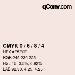 カラーコード: CMYK 0 / 6 / 8 / 4 | qconv.com