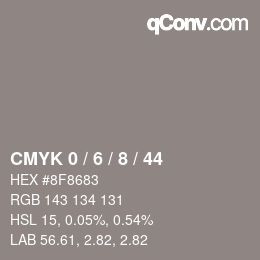 Color code: CMYK 0 / 6 / 8 / 44 | qconv.com