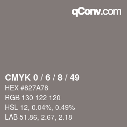 Color code: CMYK 0 / 6 / 8 / 49 | qconv.com