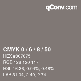Farbcode: CMYK 0 / 6 / 8 / 50 | qconv.com