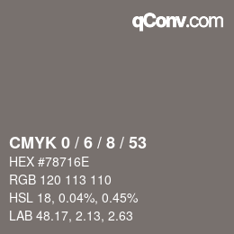 Color code: CMYK 0 / 6 / 8 / 53 | qconv.com