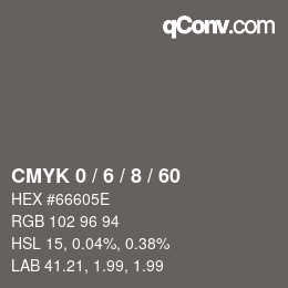 颜色代码: CMYK 0 / 6 / 8 / 60 | qconv.com