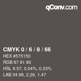 カラーコード: CMYK 0 / 6 / 8 / 66 | qconv.com