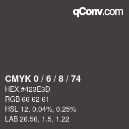 Color code: CMYK 0 / 6 / 8 / 74 | qconv.com