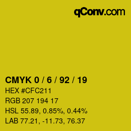 Color code: CMYK 0 / 6 / 92 / 19 | qconv.com