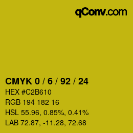 Color code: CMYK 0 / 6 / 92 / 24 | qconv.com