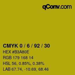 Color code: CMYK 0 / 6 / 92 / 30 | qconv.com