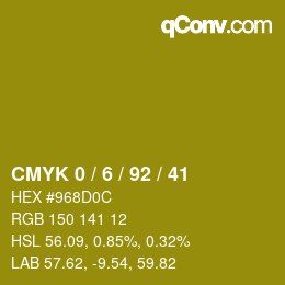 Color code: CMYK 0 / 6 / 92 / 41 | qconv.com