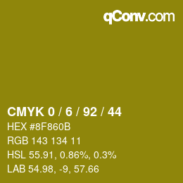 颜色代码: CMYK 0 / 6 / 92 / 44 | qconv.com