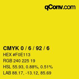 Color code: CMYK 0 / 6 / 92 / 6 | qconv.com