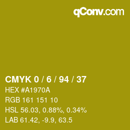 Color code: CMYK 0 / 6 / 94 / 37 | qconv.com