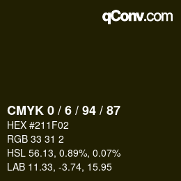 カラーコード: CMYK 0 / 6 / 94 / 87 | qconv.com