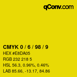 Color code: CMYK 0 / 6 / 98 / 9 | qconv.com