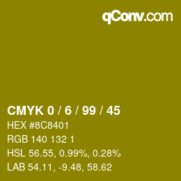 Color code: CMYK 0 / 6 / 99 / 45 | qconv.com