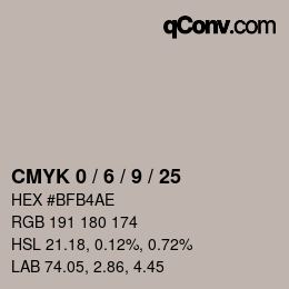 颜色代码: CMYK 0 / 6 / 9 / 25 | qconv.com