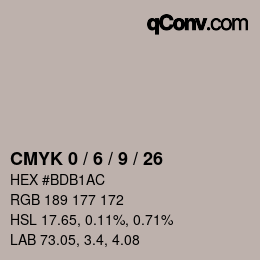 Farbcode: CMYK 0 / 6 / 9 / 26 | qconv.com