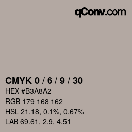 カラーコード: CMYK 0 / 6 / 9 / 30 | qconv.com