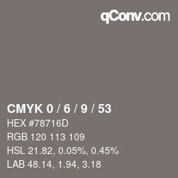 Color code: CMYK 0 / 6 / 9 / 53 | qconv.com