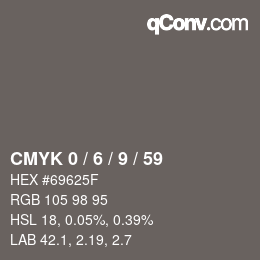 颜色代码: CMYK 0 / 6 / 9 / 59 | qconv.com