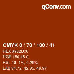 Código de color: CMYK 0 / 70 / 100 / 41 | qconv.com