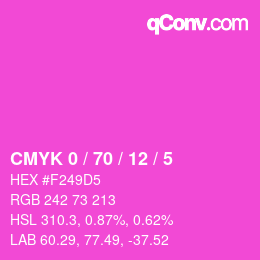 Color code: CMYK 0 / 70 / 12 / 5 | qconv.com