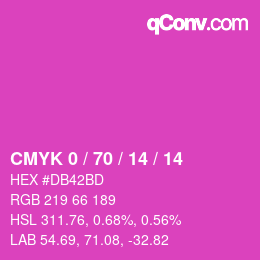 カラーコード: CMYK 0 / 70 / 14 / 14 | qconv.com